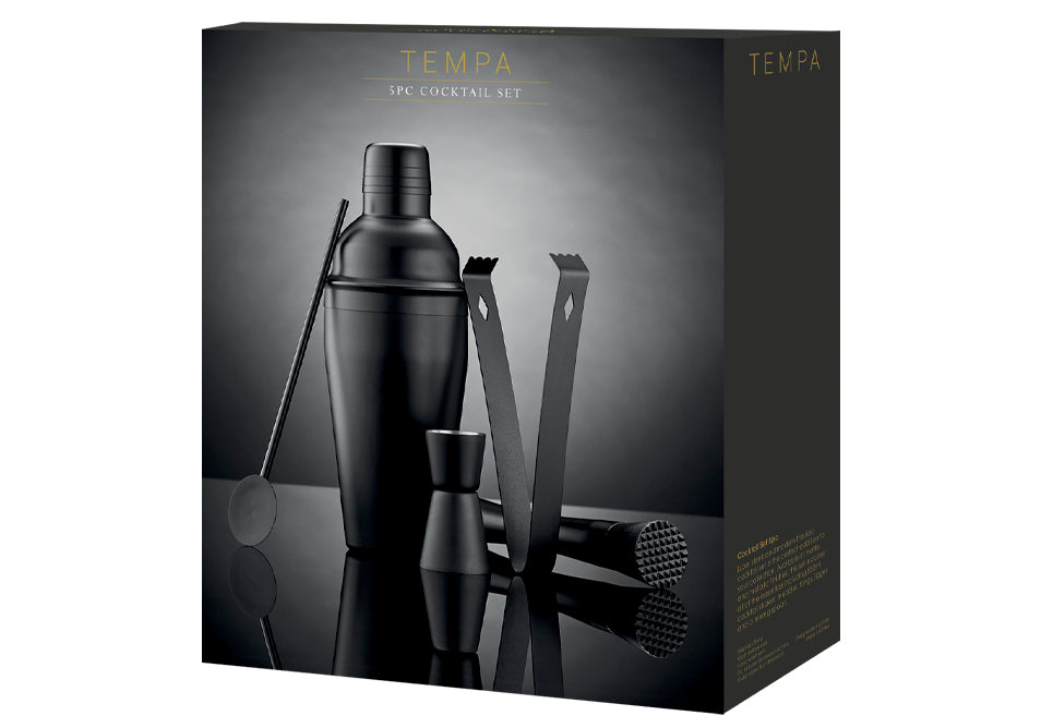 Aurora Black 5pc Cocktail Set