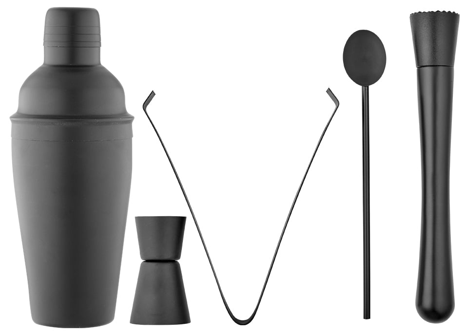 Aurora Black 5pc Cocktail Set