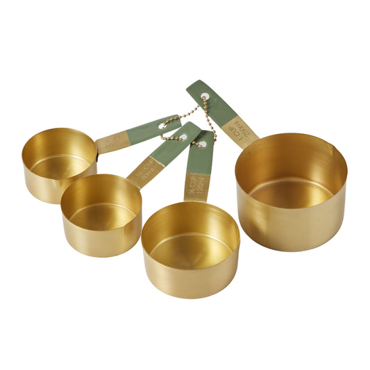 Measuring Cups Set of 4 Brass/Green